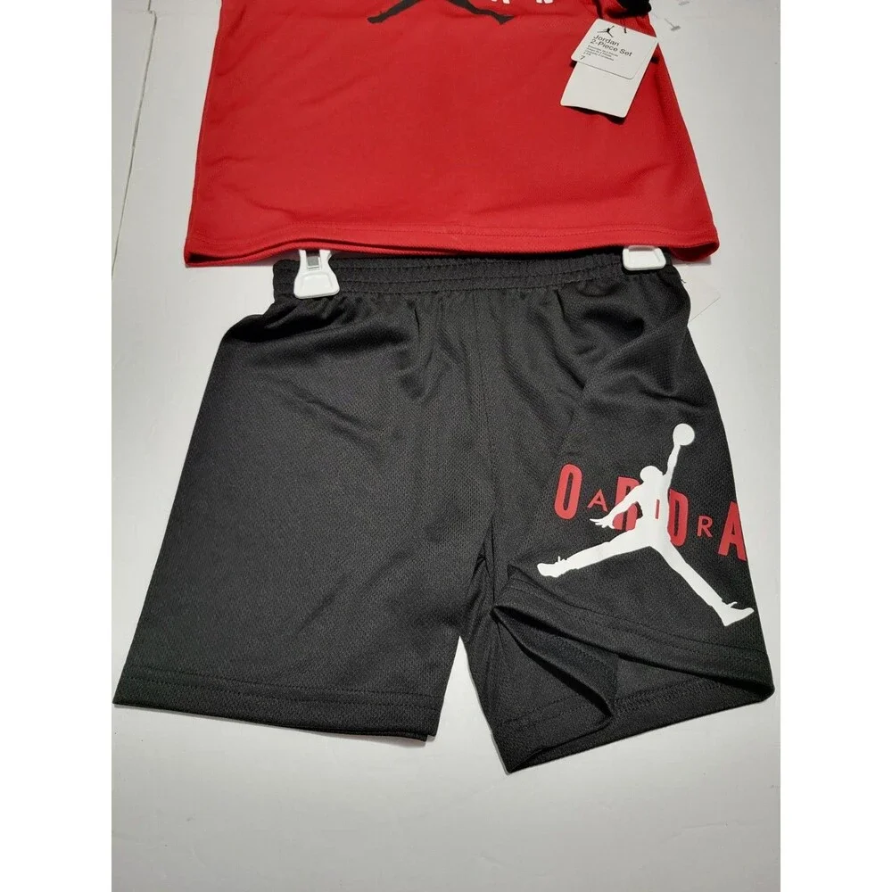NIKE AIR JORDAN Shirt  & Shorts 2 Piece Graphic Logo Set  Size Kid's 7: NWT